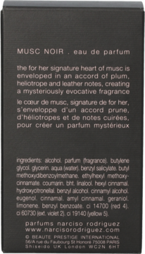 NARCISO RODRIGUEZ Musc Noir ,woda perfumowana dla kobiet,tył
