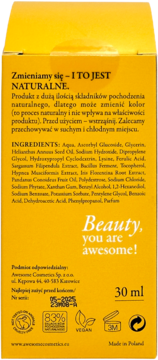 AWESOME COSMETICS Anti-Aging ,serum do twarzy, Feel the glow,tył