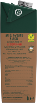 LOVEGE Barista ,napój owsiany,tył