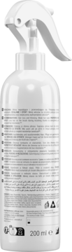Tył białej butelki Seboradin FORTE, odżywki w sprayu do włosów, z etykietą i 200 ml.