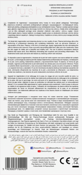 Masażer antytrądzikowy B-Plasma Blush, białe opakowanie z efektem plazmy, widok z przodu, pionowy kadr.