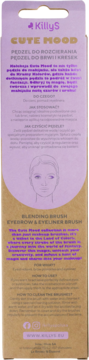 Back of KillyS Cute Mood blending/eyeliner brush packaging, lavender and kraft design with English/Polish text.