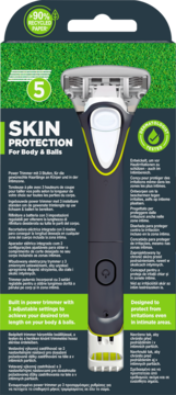 Wilkinson Sword Hydro Trim & Shave Skin Protection, trymer 2w1, opakowanie 90% recyklingu, widok przód.