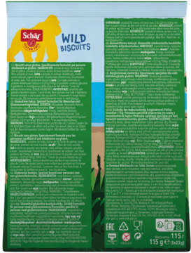 SCHÄR Wild Biscuits ,ciasteczka bezglutenowe w kształcie zwierząt,tył