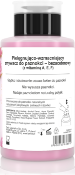 DELIA COSMETICS ,zmywacz do paznokci, bezacetonowy, pielęgnująco-wzmacniający,tył