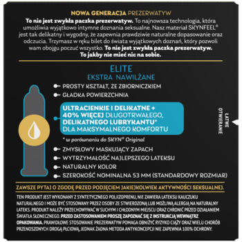 SKYN Elite ,prezerwatywy, ekstra nawilżane,tył