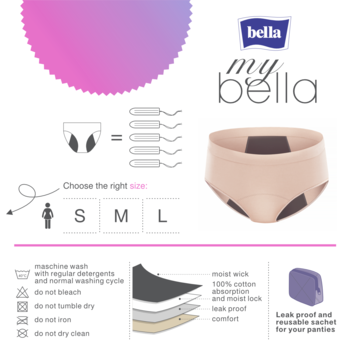 BELLA MyBella ,majtki menstruacyjne, rozmiar L, Beige,tył