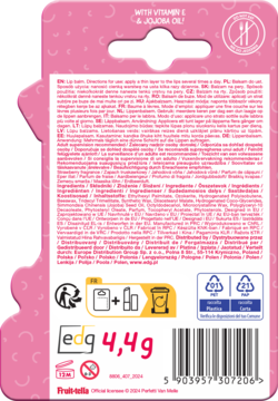 FRUIT-TELLA ,balsam do ust, Strawberry,tył