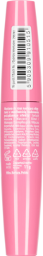 Tył różowej maskary Lovely Primadonna, z widocznym kodem kreskowym, opisem produktu i symbolami.