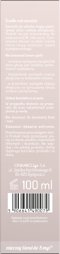 Tył opakowania tonera OnlyBio Hair in Balance Mleczny Blond 100ml z kodem kreskowym i polskim opisem.