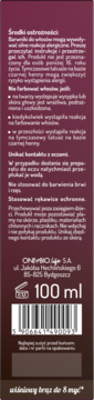 Tylna etykieta tonera OnlyBio Hair in Balance w ciemnym opakowaniu, 100 ml, z polskimi instrukcjami i kodem kreskowym.
