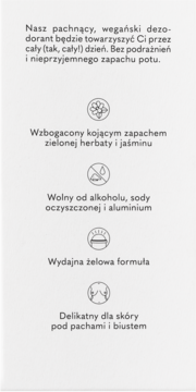 YOUR KAYA ,dezodorant w sztyfcie, pod pachy i biust, Zielona Herbata I Jaśmin,tył
