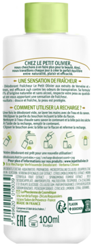 LE PETIT OLIVIER ,dezodorant w formacie Eco-refill Werbena z Cytryną,tył