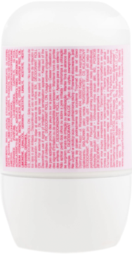 Tył białego dezodorantu roll-on Nike Chic & Cool z różową etykietą, widoczne składniki i instrukcje użycia.