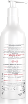 Tył białej butelki balsamu Forest Blend z ekstraktem orzecha włoskiego, widoczne szczegóły i pojemność 300 ml.
