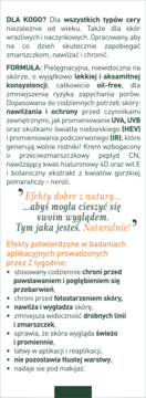 Blok tekstu na białym tle, szczegóły peptydowego kremu SPF 30: działanie antyoksydacyjne, formuła i efekty.