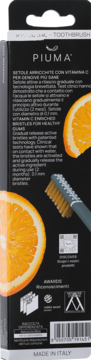 PIUMA Vitamin C ,szczoteczka do zębów, z witaminą C, Szara, Soft,tył