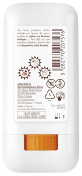 AVENE SunsiStick KA ,krem do twarzy, w sztyfcie, przeciwsłoneczny, SPF 50+,tył