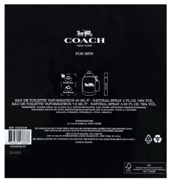 COACH ,zestaw dla mężczyzn, woda toaletowa 60 ml + 7,5 ml,tył