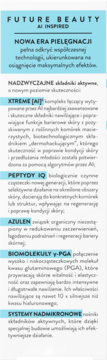 Ochronny krem pod oczy Future Beauty AI SPF 50, z peptydami IQ i XTREME [AI]&#179;, pokazany na ulotce.