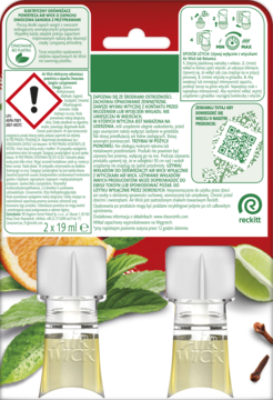 AIR WICK Essential Oils ,wkład do elektrycznego odświeżacza powietrza Owocowa Sangria z przyprawami,tył
