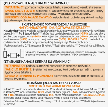 L’Oreal Revitalift krem rozświetlający z Witaminą C i kwasem salicylowym w opakowaniu, widok przód.