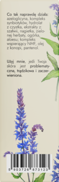 Tył opakowania kremu NaturalME Vintage Garden do cery trądzikowej, z listą składników i kodem EAN.