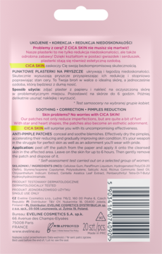 EVELINE COSMETICS CICAskin ,plastry na wypryski z wąkrotką azjatycką, kojące,tył