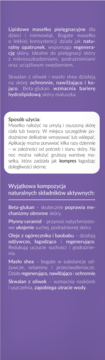 Fioletowe opakowanie masełka pielęgnacyjnego Momme Kicia Kocia dla dzieci, widok z przodu, biały tekst.