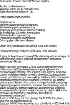 GESKE ,Masażer do twarzy i ciała cool & warm 7w1, Starlight,tył