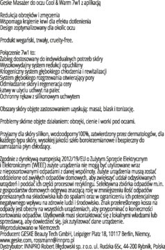 GESKE ,Masażer do oczu cool & warm 7w1, Magenta,tył