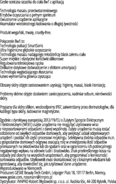 GESKE ,Soniczna szczotka do ciała, 8w1,tył