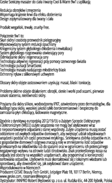 GESKE ,Soniczny masażer do ciała i twarzy cool&warm 9w1, Magenta,tył