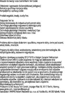 GESKE ,Masażer do twarzy i oczu cool & warm 7w1, Szary,tył