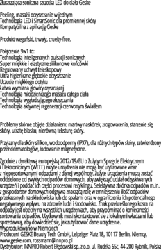 GESKE ,Złuszczająca soniczna szczotka led, do ciała,tył