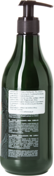 Tył ciemnozielonego szamponu rewitalizującego z keratyną, widoczna etykieta z polskim opisem produktu.