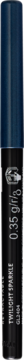 Diamentowa kredka do oczu Glimmerstick Avon, ciemnogranatowa, metaliczny połysk, niewyraźne napisy, pionowo.