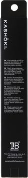 Tył czarnego opakowania pędzla do makijażu KASHOKI z instrukcjami użycia i logo Tools for Beauty.