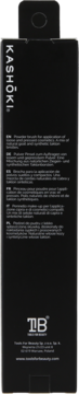 KASHOKI powder brush: tył czarnego opakowania z opisem produktu i logo Tools For Beauty.