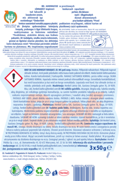 Tył opakowania zawieszek WC Bref De Luxe Midnight Bouquet kwiatowy zapach, biało-niebieskie, napisy PL.