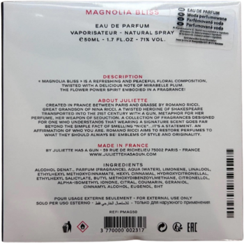 JULIETTE HAS A GUN Magnolia Bliss ,woda perfumowana unisex,tył