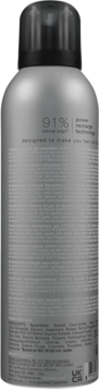 Tył srebrnej puszki Rituals Sport Shower Foam z czarną nakrętką i napisem "91% natural origin".