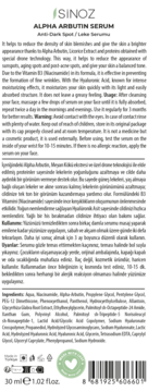 SINOZ Alpha Arbutin ,serum do twarzy, przeciw przebarwieniom, z niacynamidem, alfa arbutyną i ekstraktem z lukrecji,tył