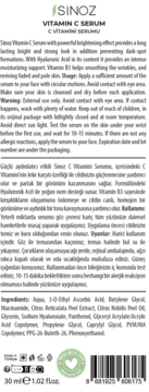 SINOZ Vitamin C ,serum do twarzy, przeciwzmarszczkowe,tył