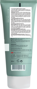 Tył opakowania kremu DermaKnowlogy MD02 Light Lipid Cream, zielona tuba, etykieta z opisem i kodem kreskowym.