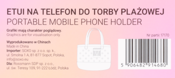 ELOY ,etui na telefon, do torby plażowej, Niebieskie,tył