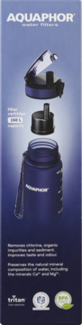 AQUAPHOR City ,butelka filtrująca do wody kranowej, 0,5l, granatowa,tył