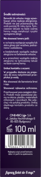 Tył opakowania tonera do włosów OnlyBio, figowy fiolet, w fioletowym kartonie z białym tekstem i kodem.