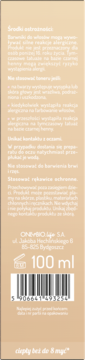 Toner do włosów OnlyBio Hair in Balance, beżowy, tył opakowania z ostrzeżeniami i objętością 100 ml.