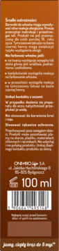 Tył opakowania OnlyBio Hair in Balance toner do włosów, z ostrzeżeniami i opisem koloru ciepły brąz do 8 myć.